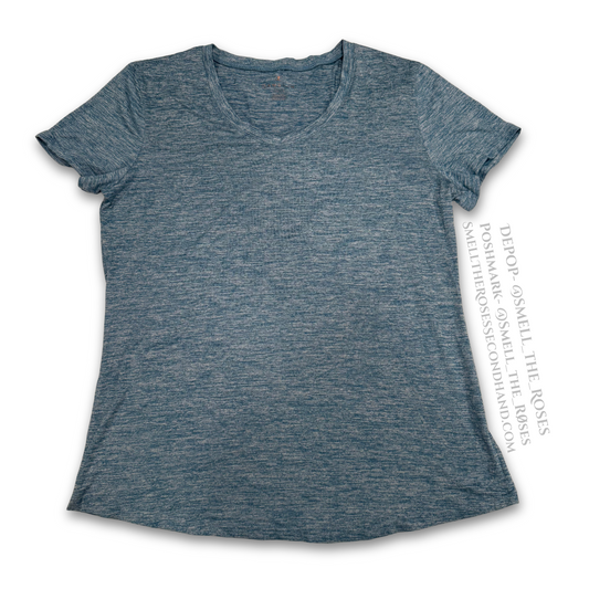 Danskin Heather Blue V-Neck Workout Tee