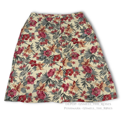 Vintage Napa Valley Floral Midi Skirt