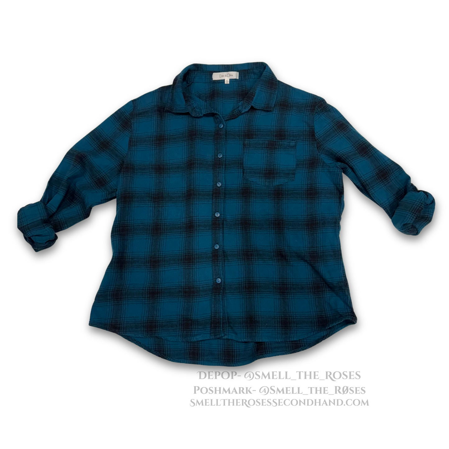 Eden and Olivia Blue and Black Plaid Flannel