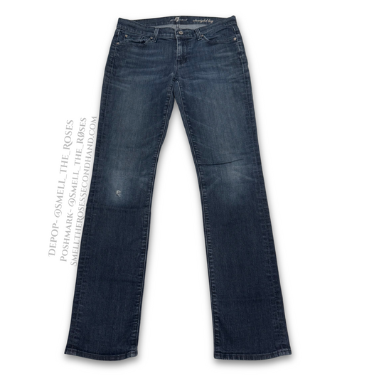 7 For All Mankind Men's Faded Straight Leg Jeans