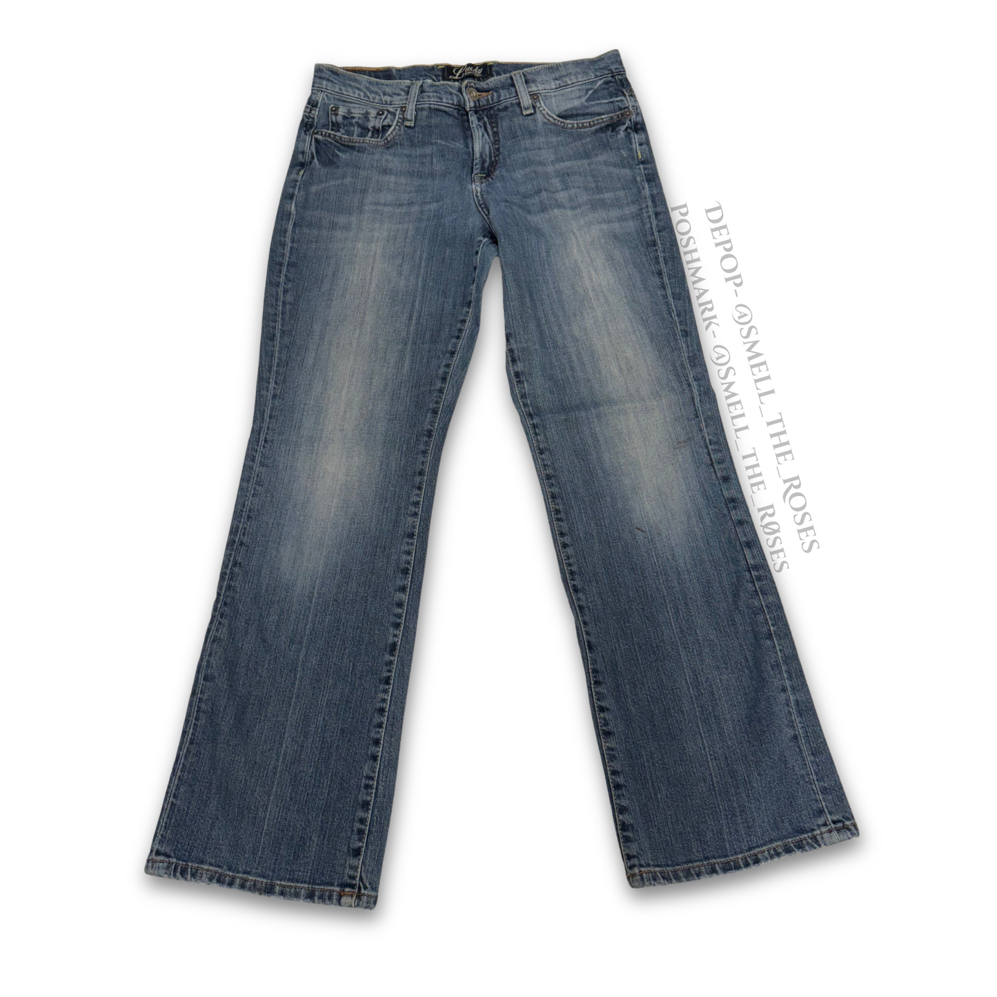 Lucky Brand Dungarees Distressed Bootcut Jeans