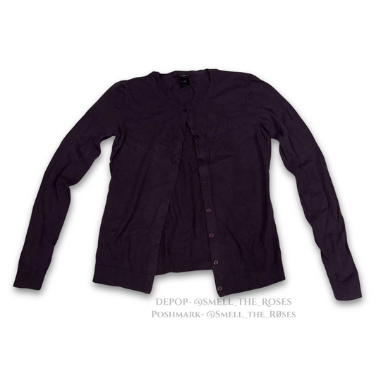 Ann Taylor Deep Purple Knitted Cardigan