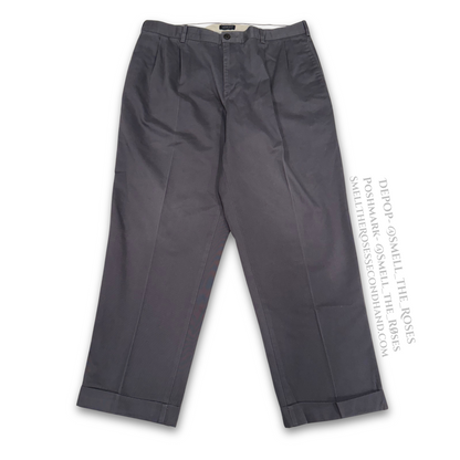 Land's End Gray Traditional Fit Pleated Front Dress Pant