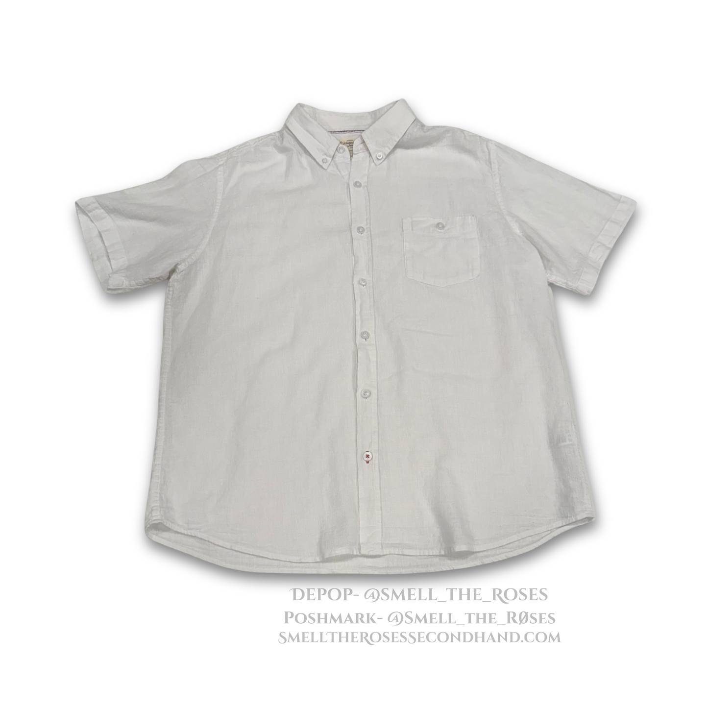 Weatherproof Vintage White Linen Men's Button-Up