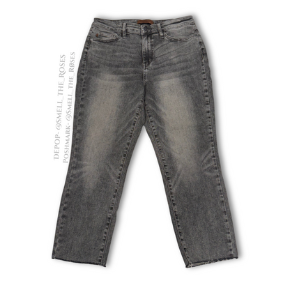 Judy Blue Gray Slim Fit Cut-off Jeans