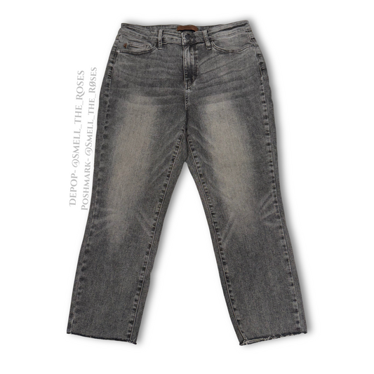 Judy Blue Gray Slim Fit Cut-off Jeans