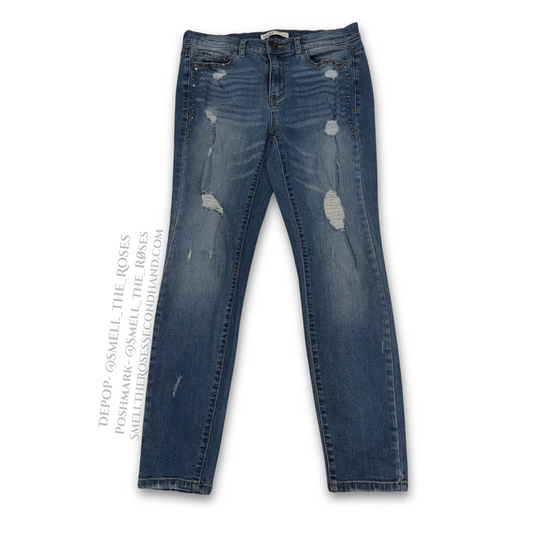 Mudd Clothing Distressed Studded Skinny Jeans