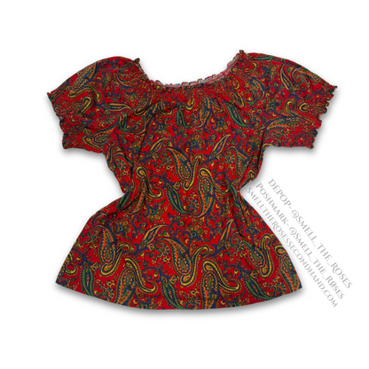 Lauren by Ralph Lauren Paisley Peasant Blouse