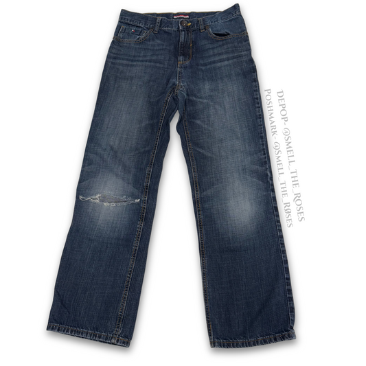 Tommy Hilfiger Denim Distressed Straight Leg Jeans