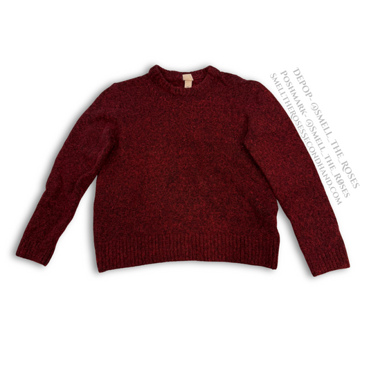 H&M Red and Black Fuzzy Sweater