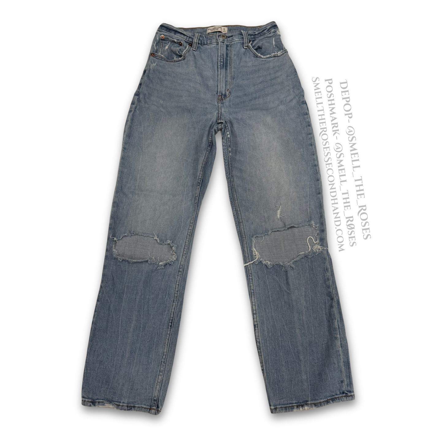 Abercrombie & Fitch Distressed The Ankle Ultra High Rise Jeans