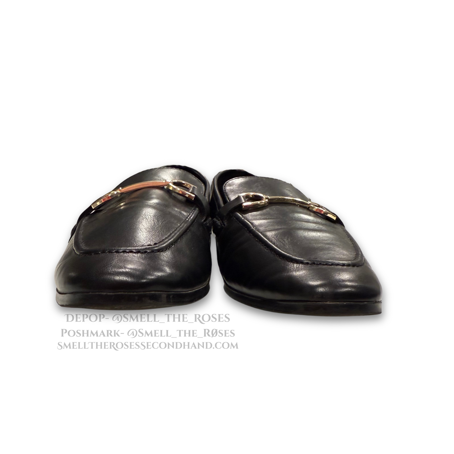 A New Day Black Penny Loafers with Bit Buckle Detail