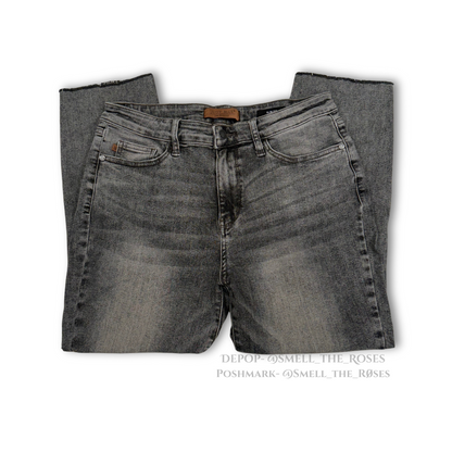 Judy Blue Gray Slim Fit Cut-off Jeans