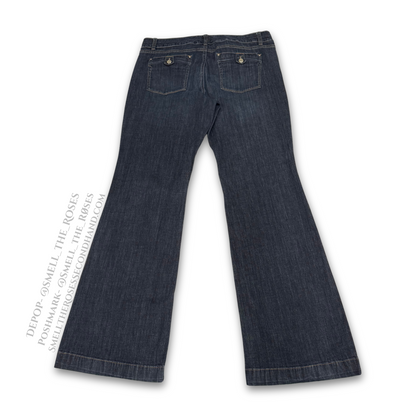 White House Black Market Low-Rise Trouser Leg Flare Jeans