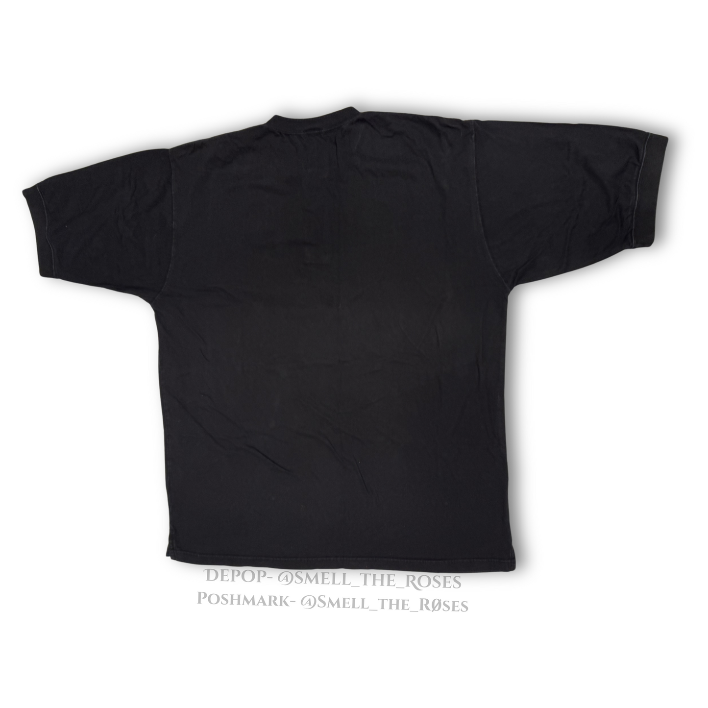 Roundtree & Yorke 100% Cotton Black T-Shirt with Tortoiseshell Buttons