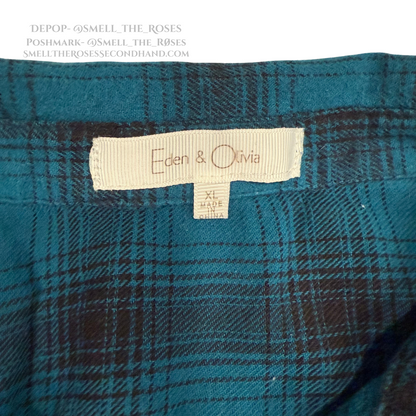 Eden and Olivia Blue and Black Plaid Flannel