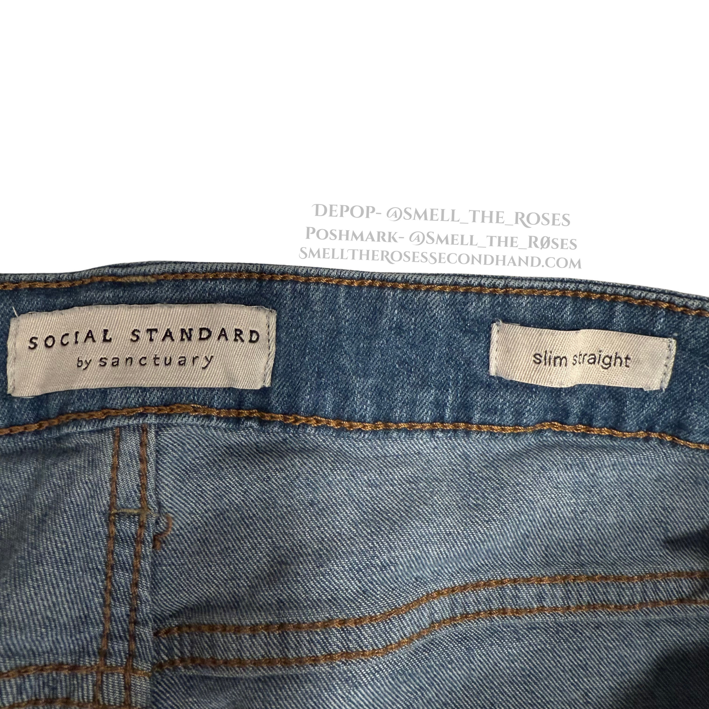 Social Standard by Sanctuary Slim Straight Jeans with Raw Hem