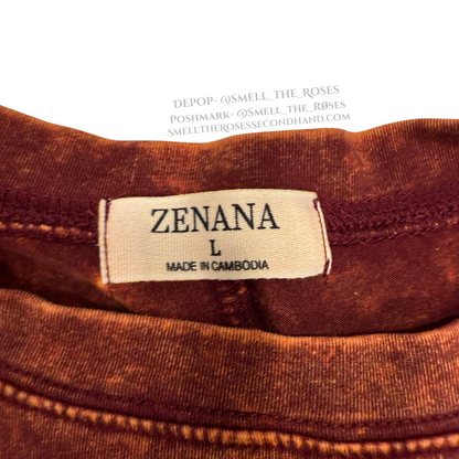 Zenana "Not My First Rodeo" Burnt Orange Stone Washed Tee