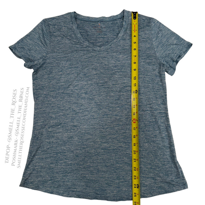 Danskin Heather Blue V-Neck Workout Tee