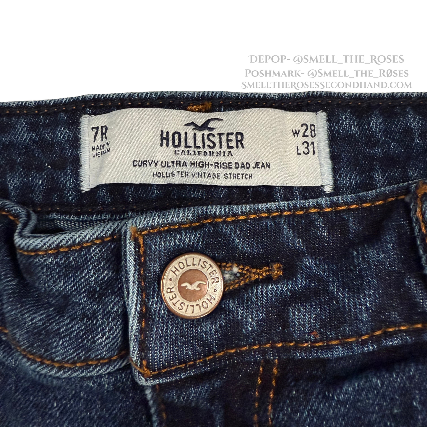 Hollister Distressed Super Hi-Rise Dad Jeans