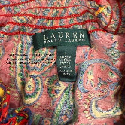 Lauren by Ralph Lauren Paisley Peasant Blouse