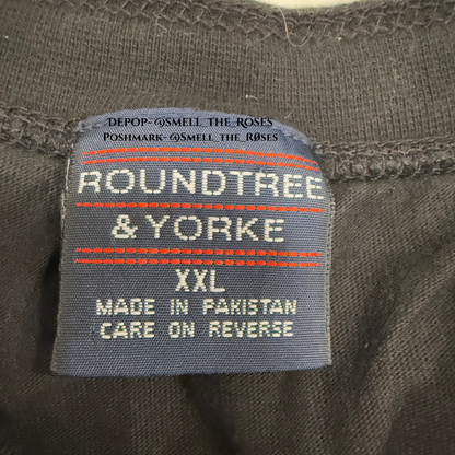 Roundtree & Yorke 100% Cotton Black T-Shirt with Tortoiseshell Buttons