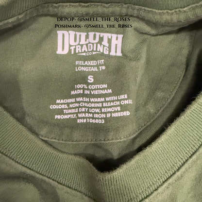 Duluth Trading Co. 100% Cotton Green Pocket Tee