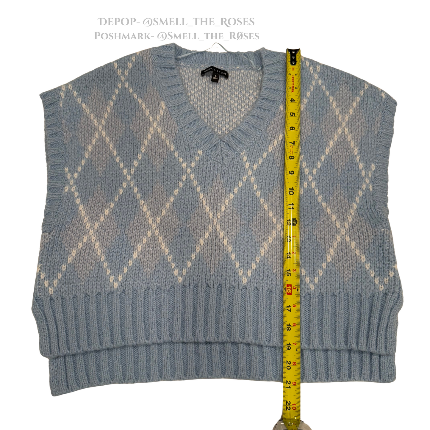 KENDALL + KYLE Oversized Argyle Sweater Vest