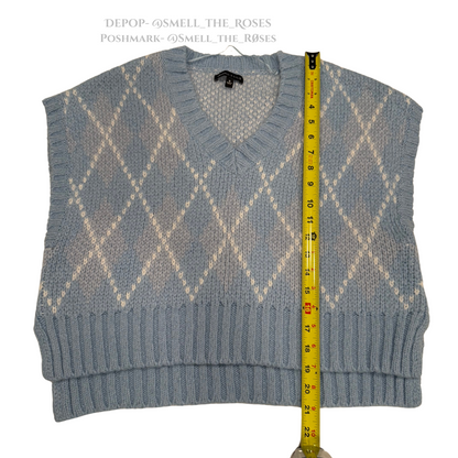 KENDALL + KYLE Oversized Argyle Sweater Vest