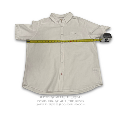 Weatherproof Vintage White Linen Men's Button-Up