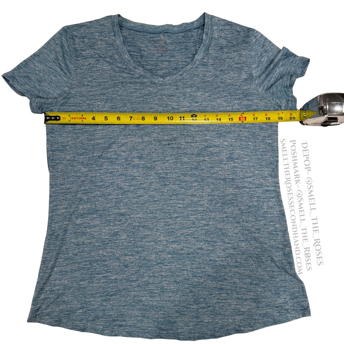 Danskin Heather Blue V-Neck Workout Tee