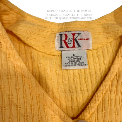 Vintage R&K Originals Cropped Yellow Bolero