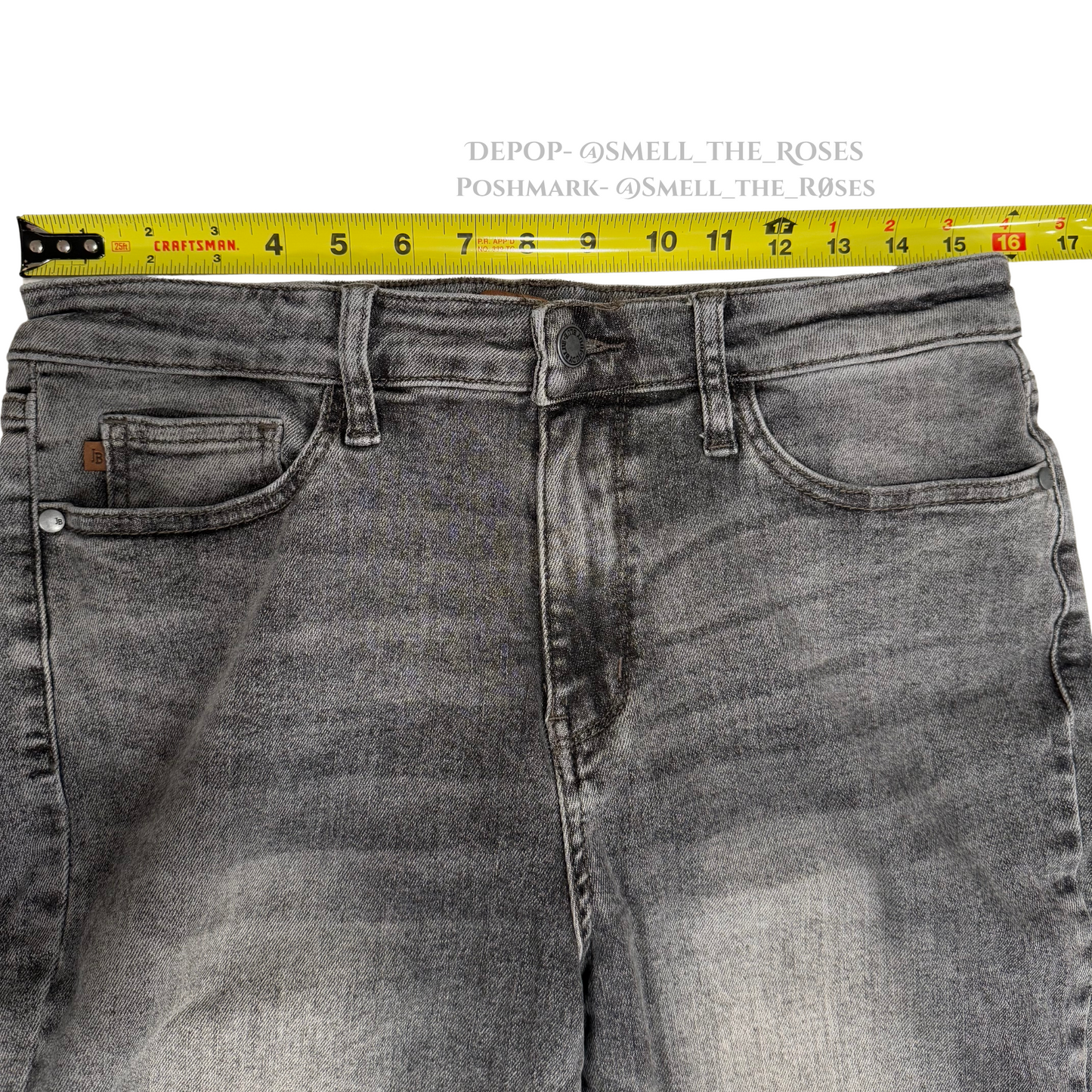 Judy Blue Gray Slim Fit Cut-off Jeans