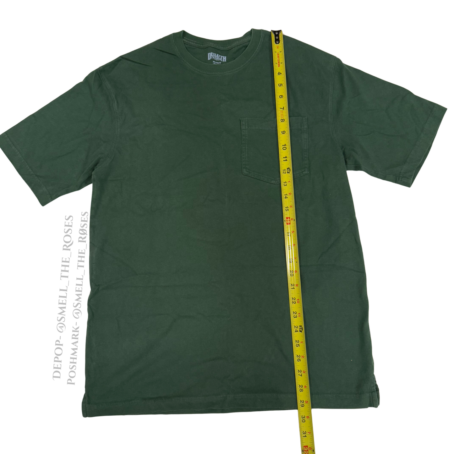 Duluth Trading Co. 100% Cotton Green Pocket Tee