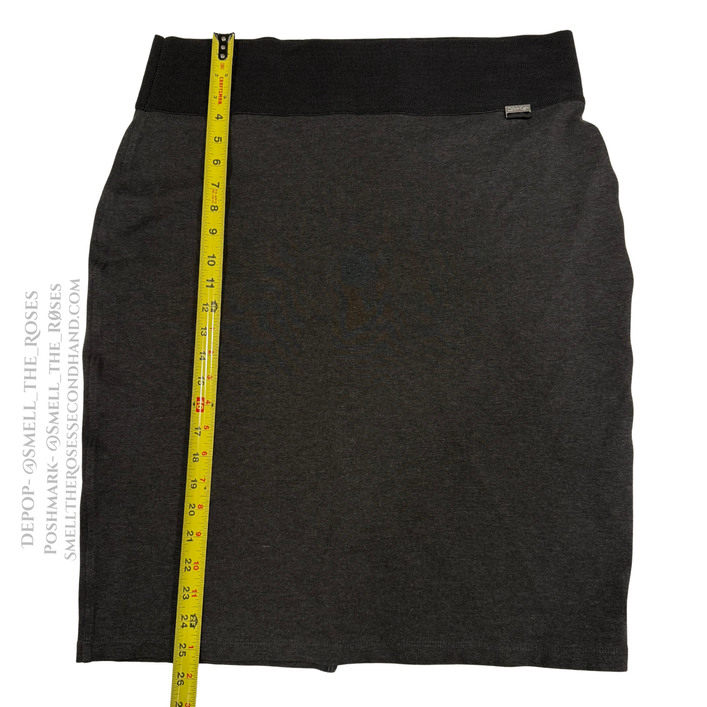 Calvin Klein Charcoal Gray Power Stretch Pencil Skirt