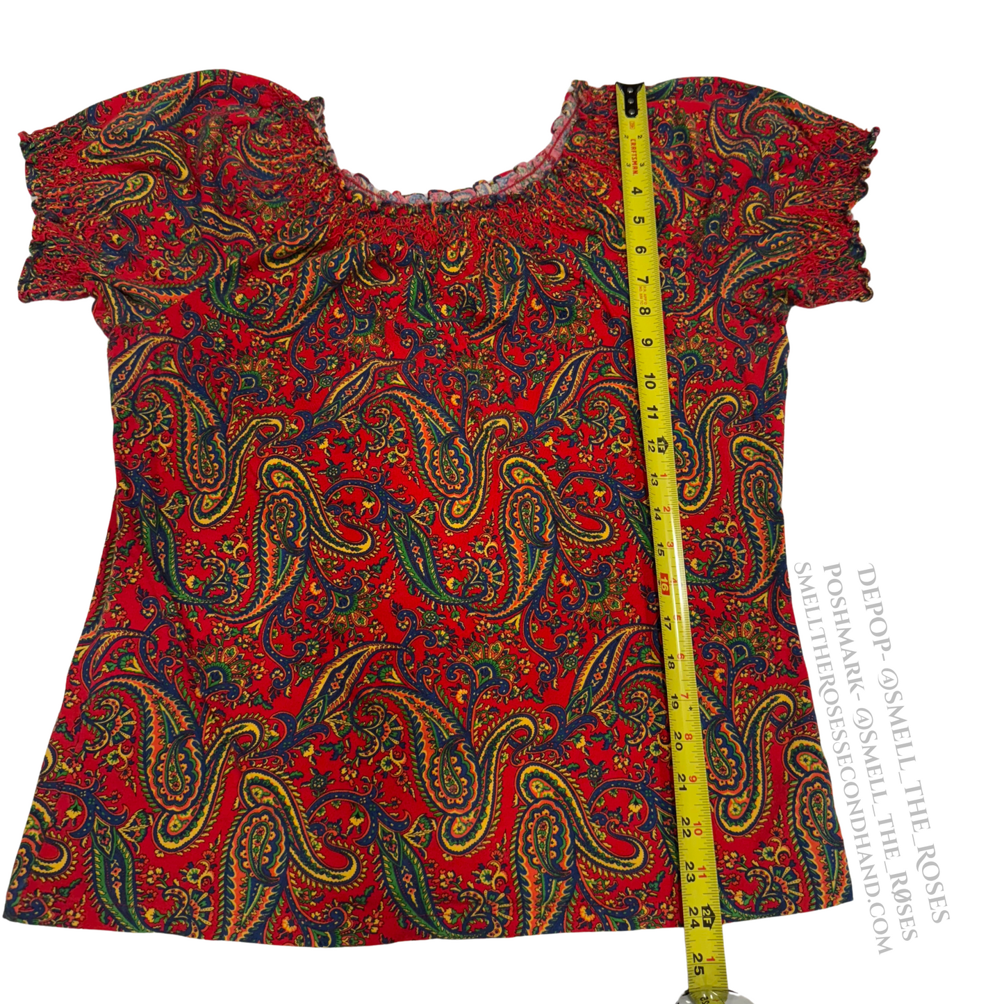 Lauren by Ralph Lauren Paisley Peasant Blouse