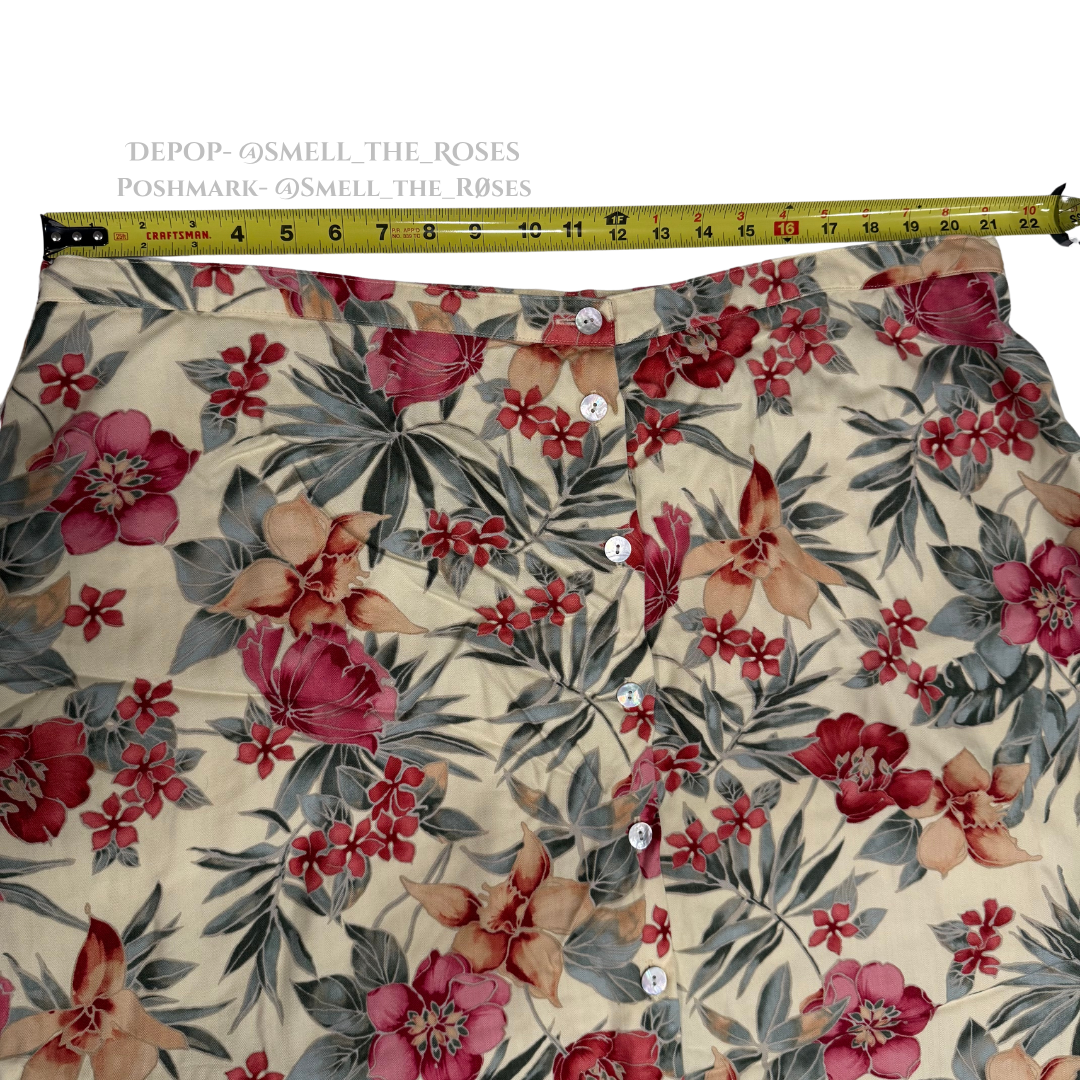 Vintage Napa Valley Floral Midi Skirt