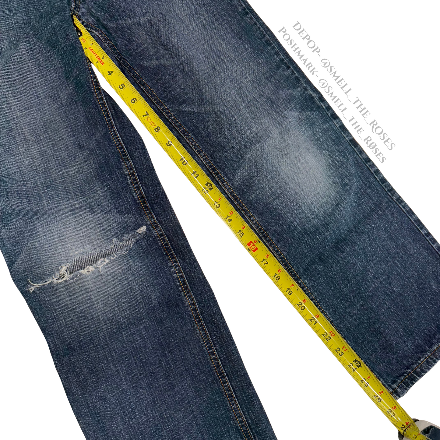 Tommy Hilfiger Denim Distressed Straight Leg Jeans