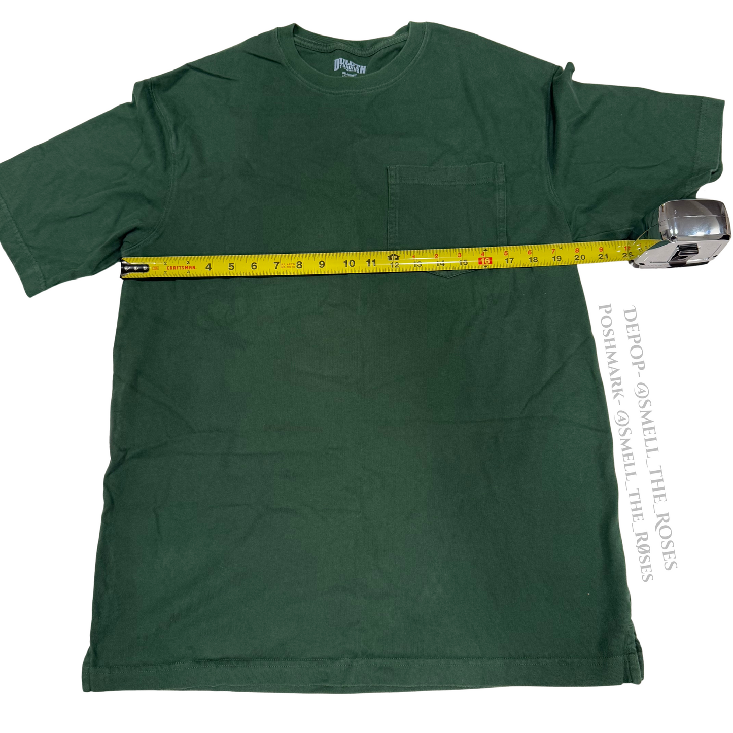 Duluth Trading Co. 100% Cotton Green Pocket Tee