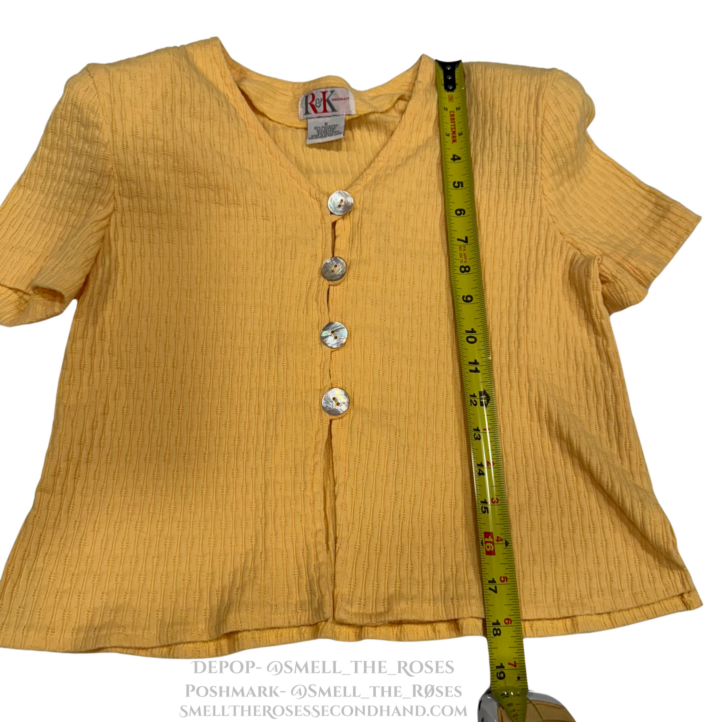 Vintage R&K Originals Cropped Yellow Bolero