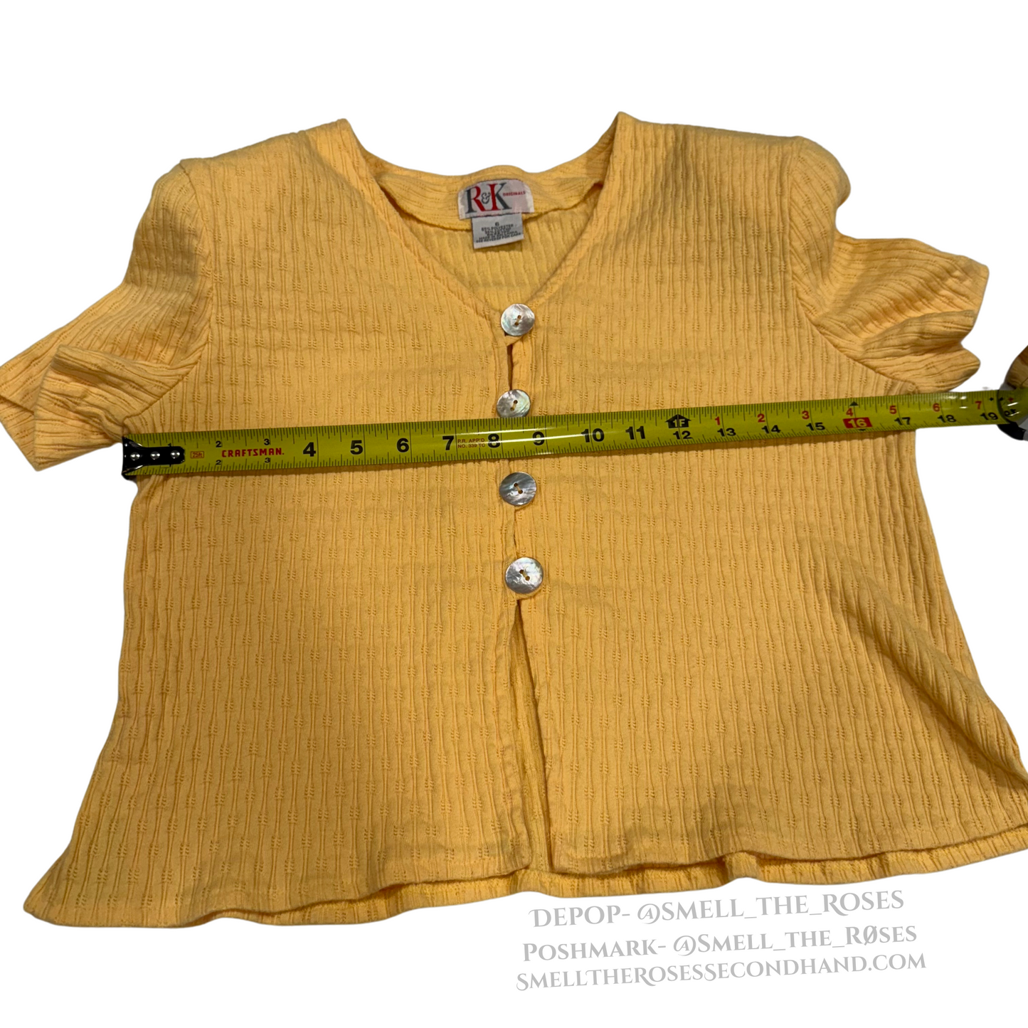 Vintage R&K Originals Cropped Yellow Bolero