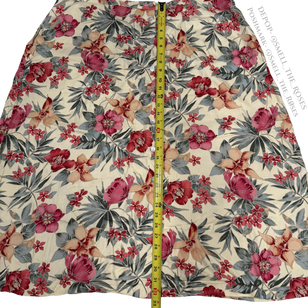 Vintage Napa Valley Floral Midi Skirt