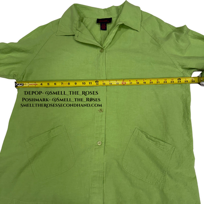 Vintage Denim & Co Light Green Y2K Button-Up Top