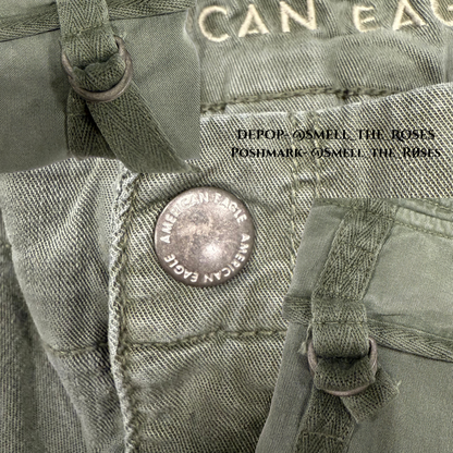 American Eagle Wide Leg Slouchy Sage Green Cargo Pants